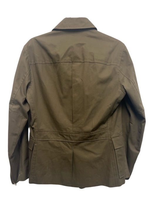 Vince Size M Olive Green Canvas Solid Zip UP Asymetric Zip Men's Jacket Olive Green / M