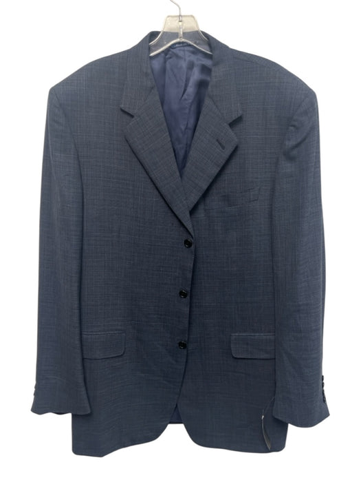 Canali AS IS Blue Wool Blend Solid 3 button Men's Blazer Blue / 56L