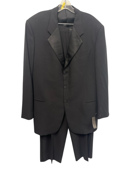 Giorgio Armani Vintage Black Wool Blend Solid 3 button Men's Suit Black / 44L