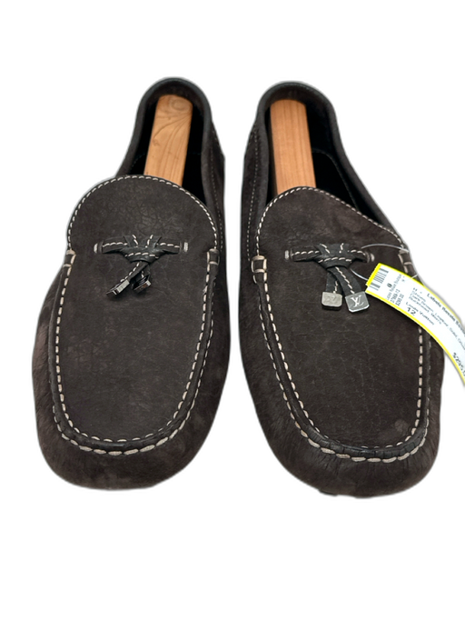 Louis Vuitton Shoe Size 12 Dark Brown Leather Solid Driver Men's Shoes Dark Brown / 12