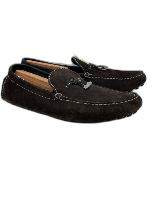 Louis Vuitton Shoe Size 12 Dark Brown Leather Solid Driver Men's Shoes Dark Brown / 12