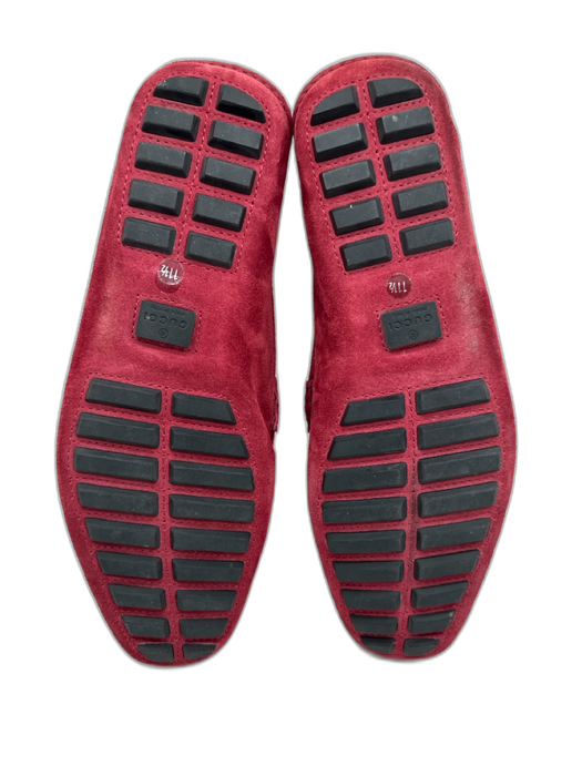 Gucci Shoe Size 11.5 Red Suede Solid Driver Men's Shoes Red / 11.5