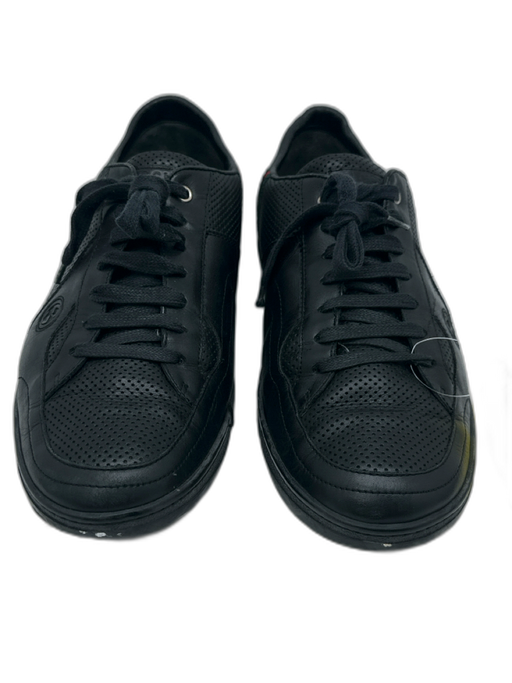 Gucci Shoe Size 12 AS IS Black Leather Perforated Sneaker Men's Shoes Black / 12