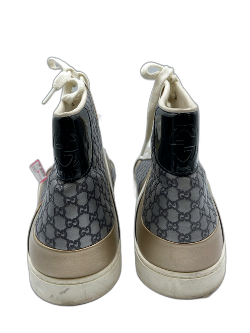 Gucci Shoe Size 14 AS IS White & Gray Leather Guccissima Sneaker Men's Shoes White & Gray / 14