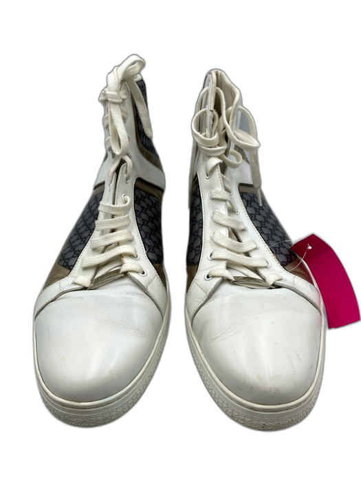 Gucci Shoe Size 14 AS IS White & Gray Leather Guccissima Sneaker Men's Shoes White & Gray / 14