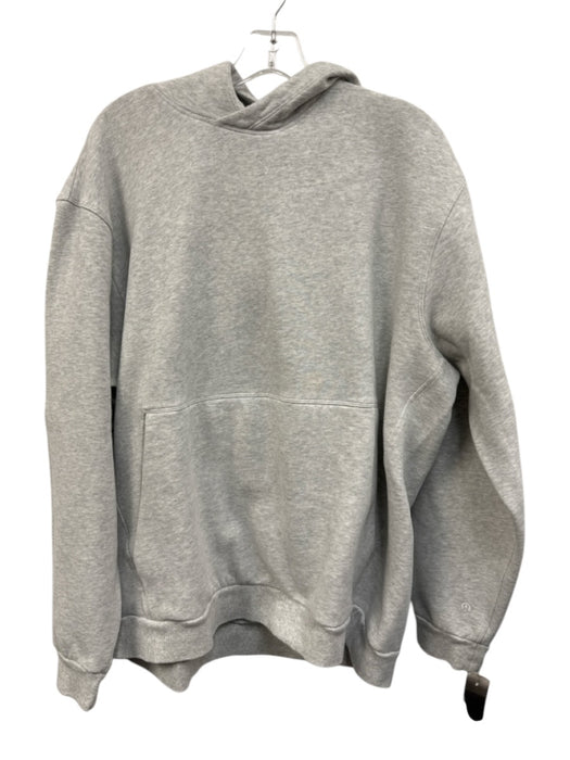 Lululemon Size XL Gray Cotton Blend Heathered Kangaroo Pocket Hoodie Jacket Gray / XL