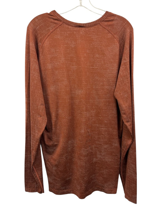 Lululemon Size XL Red Orange Polyester Blend All Over Print Long Sleeve Shirt Red Orange / XL