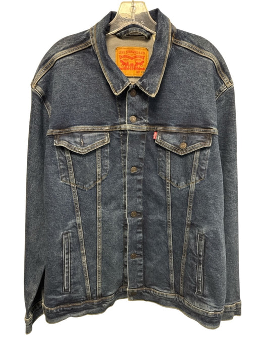 Levi Size XXL Dark Wash Cotton Solid Jean Men's Jacket Dark Wash / XXL
