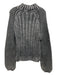 Free People Size XS Black & Gray Acrylic Cable Knit Coated Crew Neck Sweater Black & Gray / XS