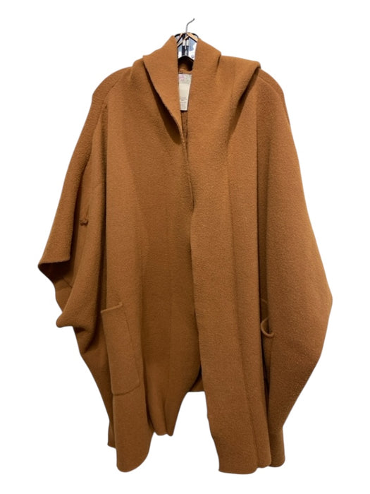 Free People Size One Size Rust Brown Poly Long Line Hood Cardigan Rust Brown / One Size