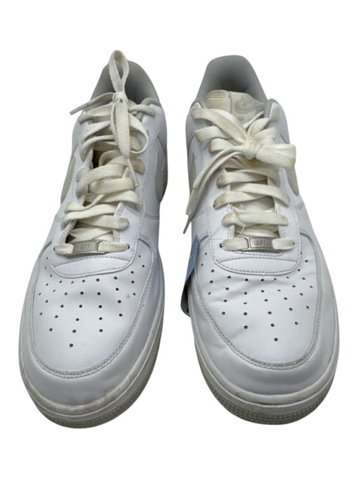 Nike Shoe Size 12 AS IS White & Gray Leather Solid Sneaker Men's Shoes White & Gray / 12