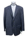 Isaia Blue & Navy Wool Blend Plaid Notch Lapel 2 Button Men's Blazer 56