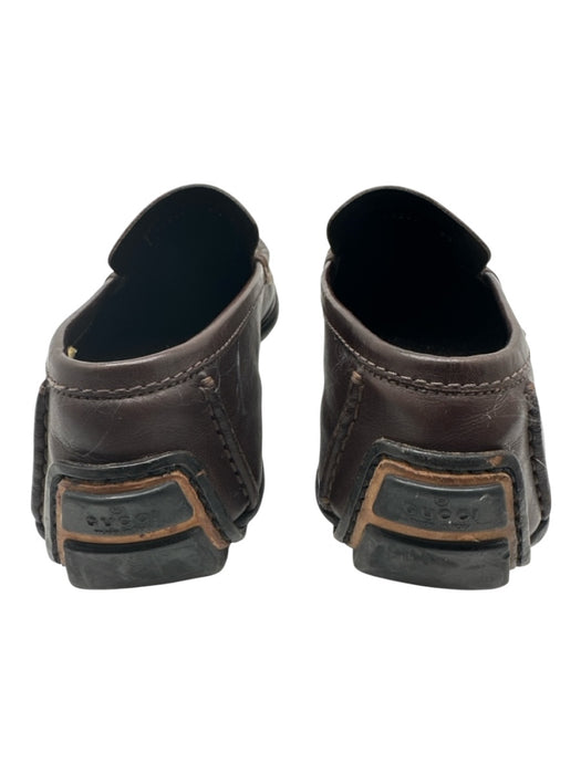 Gucci Shoe Size 9.5 Dark Brown Leather Solid Driver Men's Shoes Dark Brown / 9.5