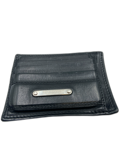 Burberry AS IS Black Leather Solid Card Holder Men's Wallet Black