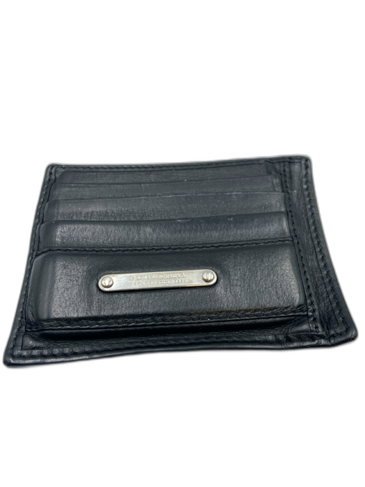 Burberry AS IS Black Leather Solid Card Holder Men's Wallet Black