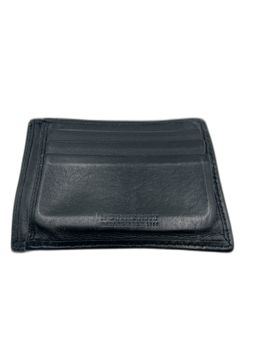 Burberry AS IS Black Leather Solid Card Holder Men's Wallet Black