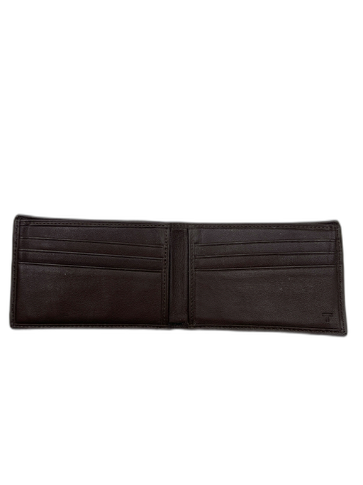 Tumi Like New Brown Leather Solid Bi Fold Men's Wallet Brown