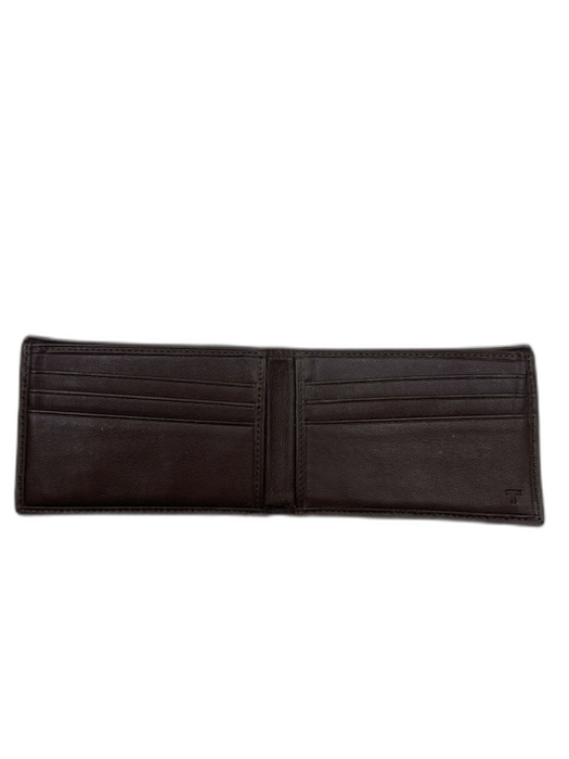 Tumi Like New Brown Leather Solid Bi Fold Men's Wallet Brown