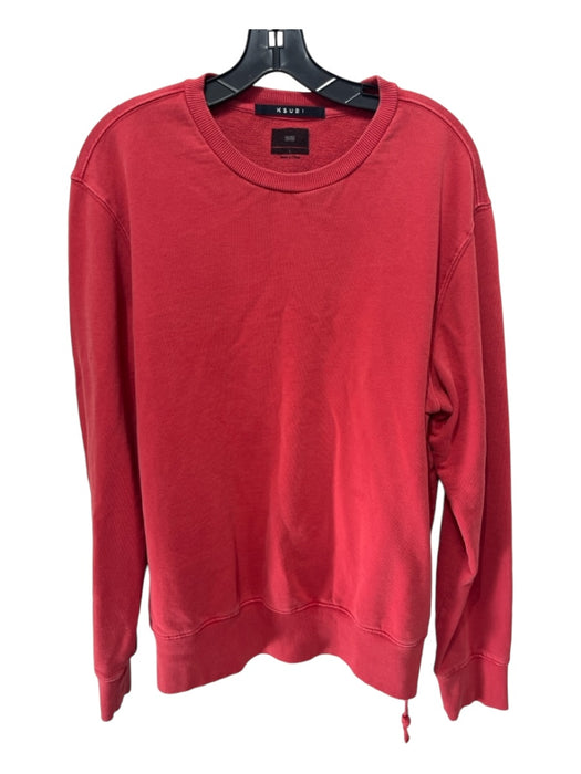 Ksubi Size L Red Cotton Blend Solid Sweatshirt Men's Long Sleeve Shirt L