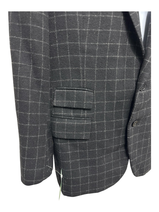 Ralph Lauren Purple Black & White Cashmere Window pane 2 Button Men's Blazer Black & White / 40