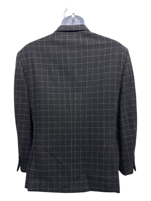 Ralph Lauren Purple Black & White Cashmere Window pane 2 Button Men's Blazer Black & White / 40