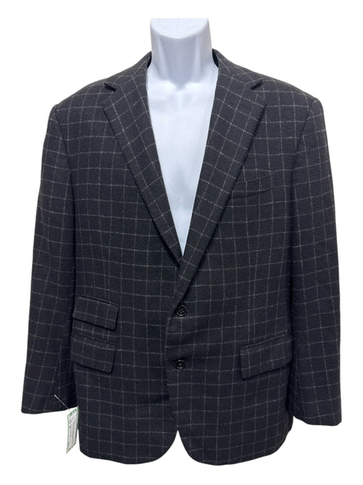 Ralph Lauren Purple Black & White Cashmere Window pane 2 Button Men's Blazer Black & White / 40