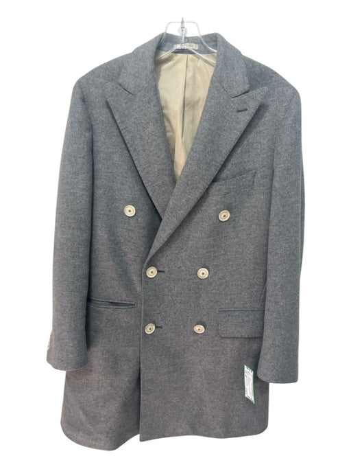 Angelo Nardelli 1951 Size 48 Gray Wool Solid Double Breasted Men's Jacket Gray / 48