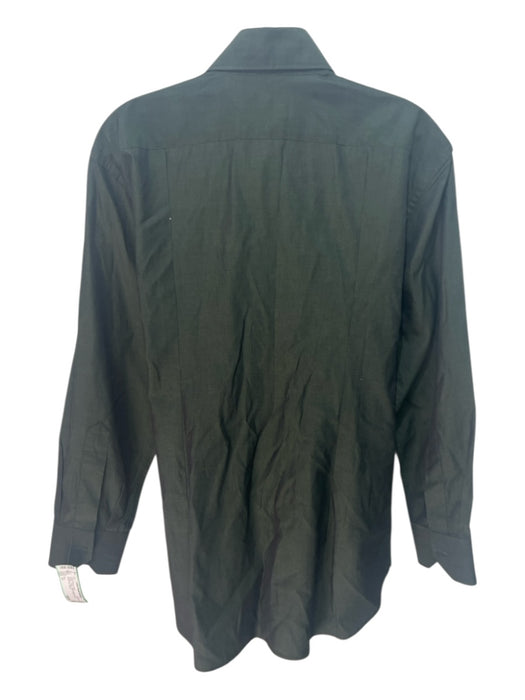 Etro Size 41 Green Cotton Solid Button Down Men's Long Sleeve Shirt Green / 41