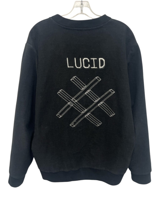 Lucid Size M Black & White Cotton Solid Men's Jacket Black & White / M