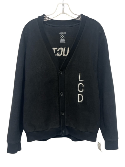 Lucid Size M Black & White Cotton Solid Men's Jacket Black & White / M