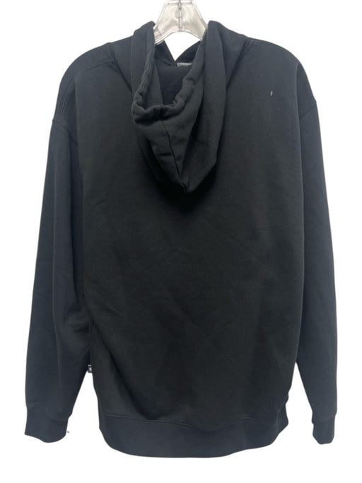 New Balance Size M Black & White Cotton Solid Hoodie Men's Jacket Black & White / M