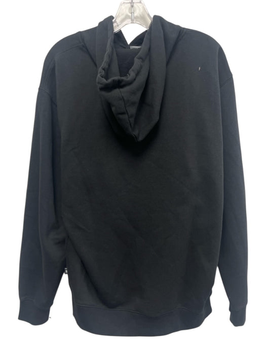 New Balance Size M Black & White Cotton Solid Hoodie Men's Jacket Black & White / M
