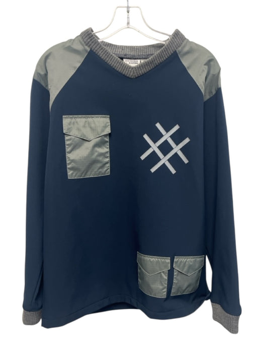 Lucid Size M Gray & Blue Solid Men's Long Sleeve Shirt Gray & Blue / M