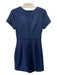 Aqua Size M Navy Polyester Cap Sleeve Tulip Front Mini Dress Navy / M