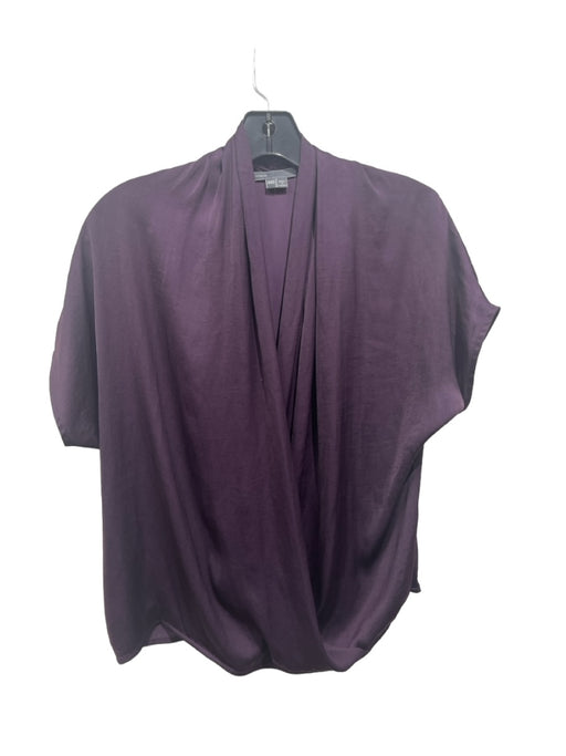 Vince Size XXS Purple Polyester Deep Cowl Neck Short Sleeve Top Purple / XXS