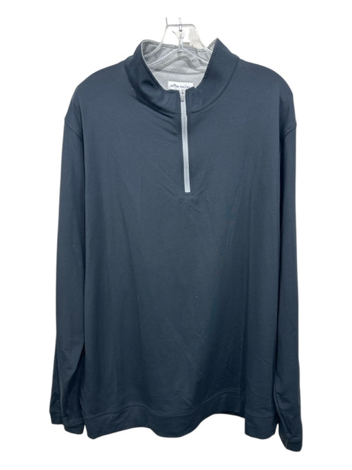 Peter Millar Size XXL Black Polyester Solid Quarter Zip Men's Jacket Black / XXL