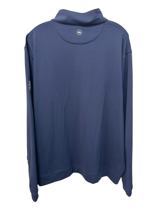 Peter Millar Size XXL Navy Blue Polyester Solid Quarter Zip Men's Jacket Navy Blue / XXL