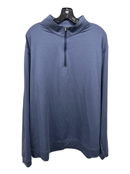 Peter Millar Size XXL Blue Polyester Solid Quarter Zip Men's Jacket Blue / XXL