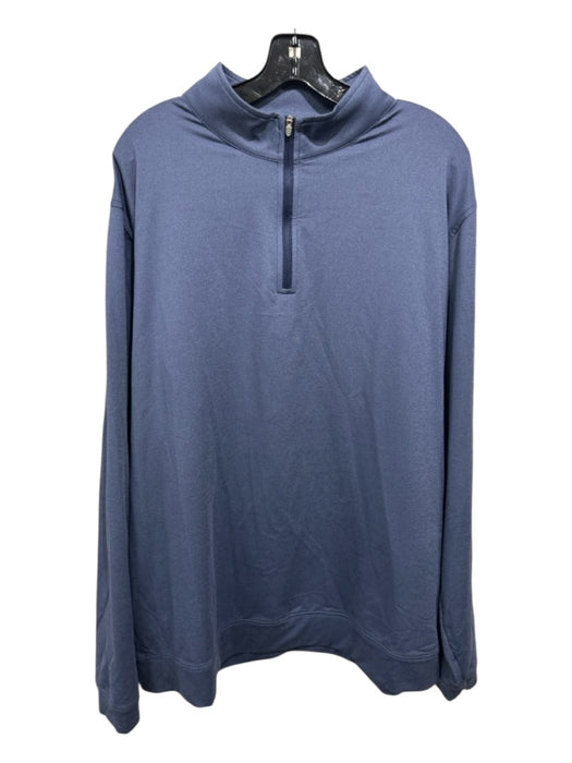 Peter Millar Size XXL Blue Polyester Solid Quarter Zip Men's Jacket Blue / XXL