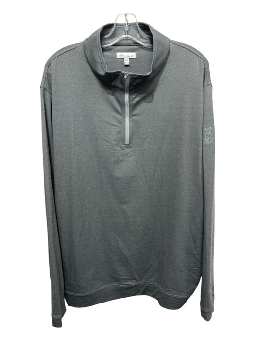 Peter Millar Size XXL Gray Polyester Solid Quarter Zip Men's Jacket Gray / XXL
