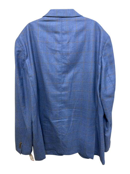 Peter Millar Blue & Brown Wool Plaid 2 Button Men's Blazer Blue & Brown / XXL