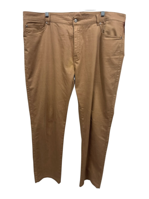 Peter Millar Size Est 42 Brown Cotton Solid Zip Fly Men's Pants Brown / Est 42
