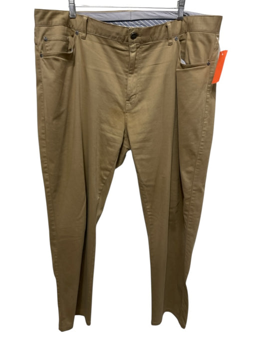 Peter Millar Size Est 42 Brown Cotton Solid Zip Fly Men's Pants Brown / Est 42