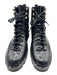 Valentino Shoe Size 38.5 Black Leather Lace Up Studs High Top Booties Black / 38.5