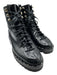Valentino Shoe Size 38.5 Black Leather Lace Up Studs High Top Booties Black / 38.5