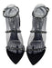 Tom Ford Shoe Size 39.5 Black & Silver Leather Ankle Strap Studs Sandals Black & Silver / 39.5