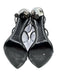 Tom Ford Shoe Size 39.5 Black & Silver Leather Ankle Strap Studs Sandals Black & Silver / 39.5