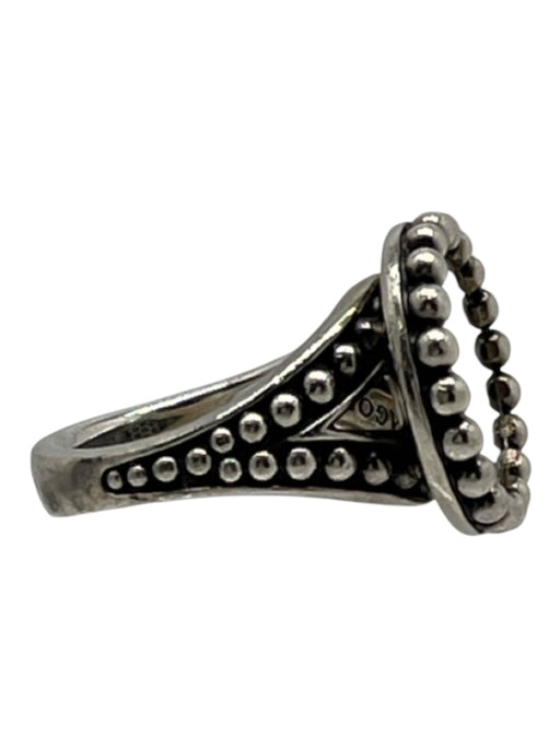 Lagos Silver & Black Sterling Silver Onyx Circle Border Ring Silver & Black