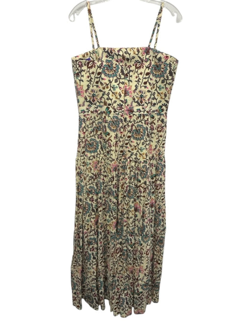 Raga Size S Yellow, Pink, Multi Viscose Block Printed Botanical Maxi Dress Yellow, Pink, Multi / S