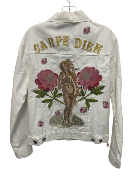 Denim & Bone Size S White & Multi Cotton Patches Aphrodite Button Front Jacket White & Multi / S